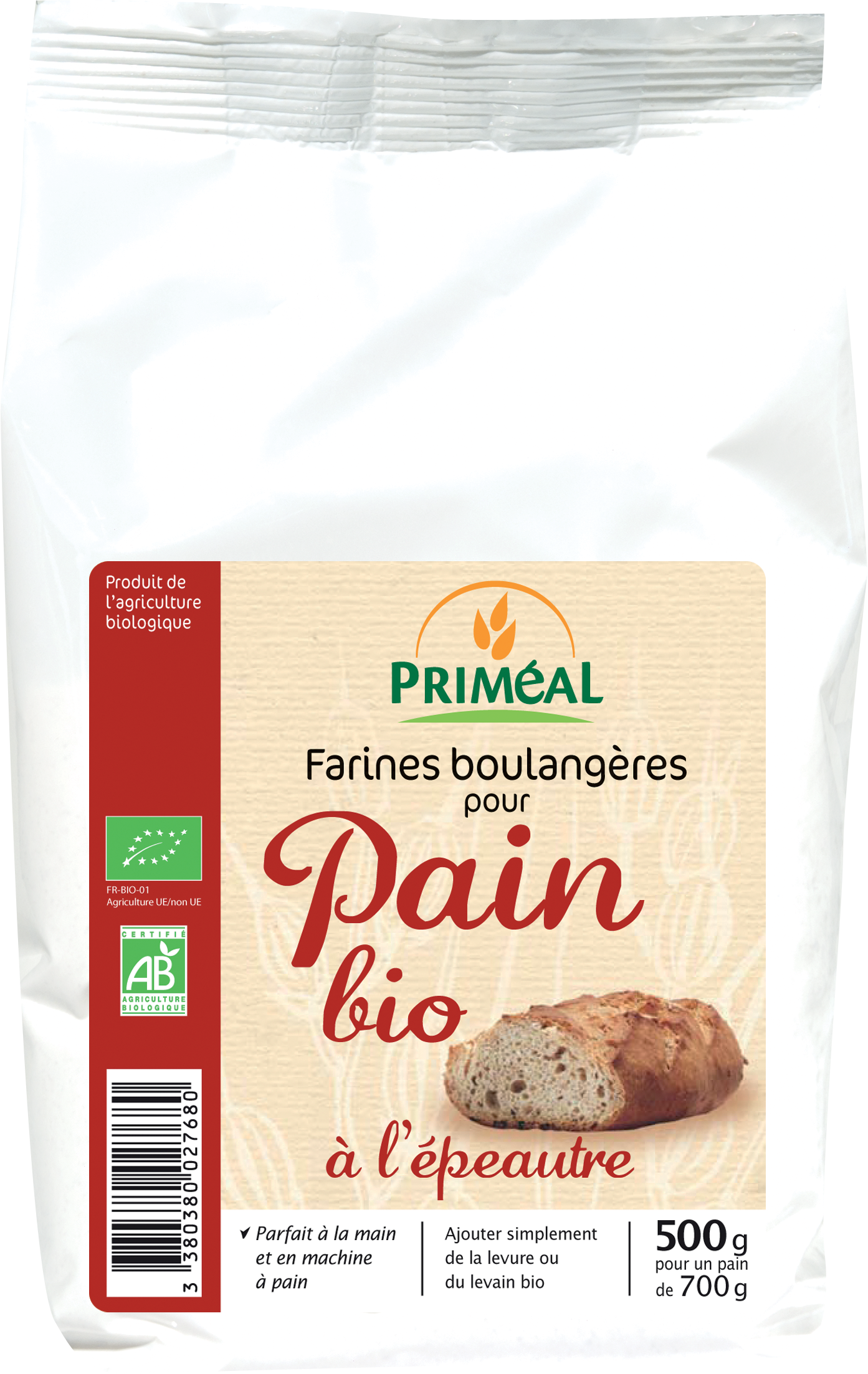 FARINE BOULANGERE POUR PAIN BIO A L'EPEAUTRE 500G - Priméal