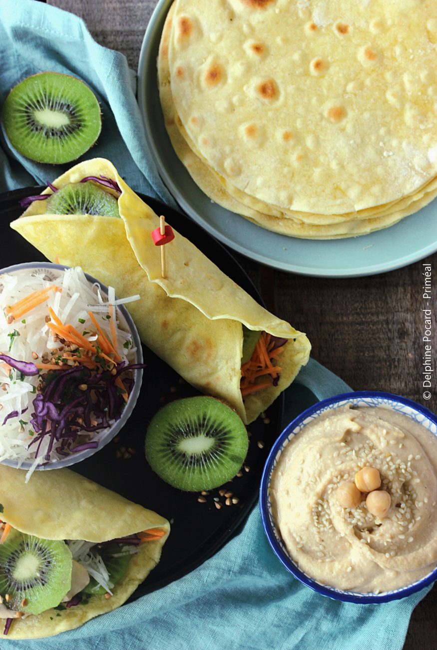 Brunch party : wraps garnis et sauce houmous au sésame