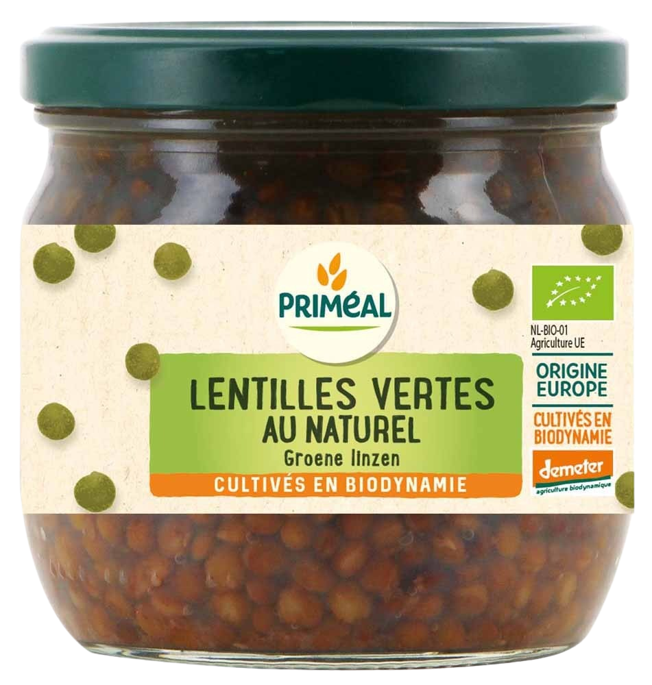 Lentilles vertes au naturel - 370ml, Priméal