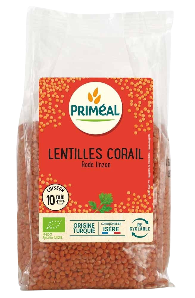 LENTILLES CORAIL BIO 500G - Priméal