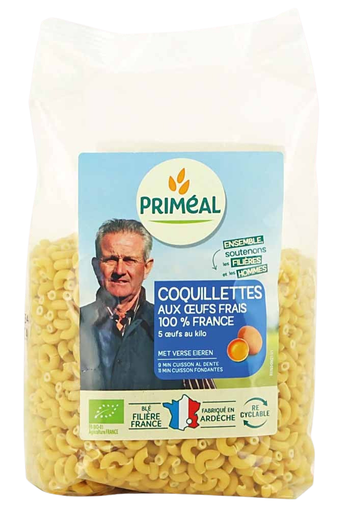 COQUILLETTES OEUFS FILIERE FRANCE 500G - Priméal