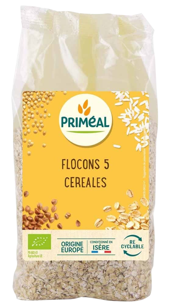 FLOCONS 5 CEREALES BIO 500G - Priméal